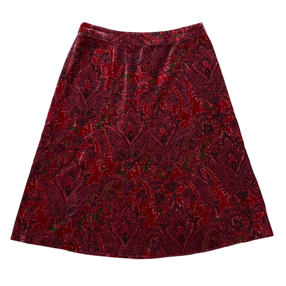 The Territory Ahead Burgundy Paisley A-Line Skirt
